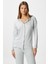 Kadın Secret Extra Soft Gri Beyaz Çizgili Pijama Takımı 1
