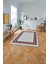 Çerçeveli Kenar Çizgi Desenli Yıkanabilir Kaymaz Yolluk Mutfak Salon Halısı, Çerçeveli-56-Bordo, 3