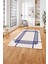Çerçeveli Geometrik Motifli Yıkanabilir Kaymaz Yolluk Mutfak Salon Halısı, Çerçeveli-67-Lacivert, 4