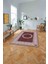 Çerçeveli Vektörel Modelli Sade Yıkanabilir Kaymaz Yolluk Mutfak Salon Halısı, Çerçeveli-90-Bordo, 3