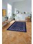 Çerçeveli Dörtgen Detaylı Yıkanabilir Kaymaz Yolluk Mutfak Salon Halısı, Çerçeveli-97-Lacivert, 3