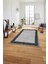Çerçeveli Çizgi Detaylı Modern Yıkanabilir Kaymaz Yolluk Mutfak Salon Halısı, Çerçeveli-101-Gri, 1