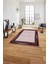Çerçeveli Modern Çizgi Desenli Yıkanabilir Kaymaz Yolluk Mutfak Salon Halısı, Çerçeveli-120-Bordo, 1