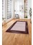 Çerçeveli Modern Çizgi Desenli Yıkanabilir Kaymaz Yolluk Mutfak Salon Halısı, Çerçeveli-120-Bordo, 4