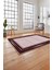 Çerçeveli Modern Çizgi Desenli Yıkanabilir Kaymaz Yolluk Mutfak Salon Halısı, Çerçeveli-120-Bordo, 5