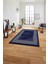 Çerçeveli Klasik Şekil Modern Yıkanabilir Kaymaz Yolluk Mutfak Salon Halısı, Çerçeveli-129-Lacivert, 1