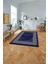Çerçeveli Klasik Şekil Modern Yıkanabilir Kaymaz Yolluk Mutfak Salon Halısı, Çerçeveli-129-Lacivert, 3