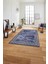 Çerçeveli Klasik Modern Baskılı Yıkanabilir Kaymaz Yolluk Mutfak Salon Halısı,Çerçeveli106-Lacivert, 1