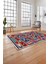 Etnik Kilim Desen Görünümlü Yıkanabilir Kaymaz Yolluk Mutfak Salon Halısı, Etnik-25-Renkli, 2