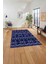 Baskılı Etnik Geometrik Modelli Yıkanabilir Kaymaz Yolluk Mutfak Salon Halısı, Etnik-37-Lacivert, 3