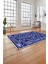 Etnik Kilim Desen Görünümlü Yıkanabilir Kaymaz Yolluk Mutfak Salon Halısı, Etnik-25-Mavi, 2