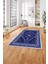 Baskılı Etnik Afgan Desenli Yıkanabilir Kaymaz Yolluk Mutfak Salon Halısı, Etnik-34-Lacivert, 1