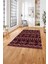 Baskılı Etnik Geometrik Modelli Yıkanabilir Kaymaz Yolluk Mutfak Salon Halısı, Etnik-37-Bordo, 1