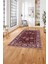Baskılı Etnik Geleneksel Otantik Yıkanabilir Kaymaz Yolluk Mutfak Salon Halısı, Etnik-46-Bordo, 1