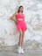 Neon Pembe Arkası Büzgülü ( Scrunch Butt ) Spor Midi Şort Tayt 4