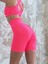 Neon Pembe Arkası Büzgülü ( Scrunch Butt ) Spor Midi Şort Tayt 5