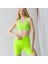 Neon Yeşil Arkası Büzgülü ( Scrunch Butt ) Spor Midi Şort Tayt 5