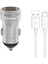 SC20T 3.1A Q.c. 3.0 1mt Usb-A - Type-C Kablolu 2xusb-A Port Çıkışlı Hızlı Araç Şarj Cihazı - Gri 1