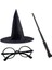 Harry Potter Siyah Şapkası Harry Potter Gözlüğü Harry Potter Asası 3 Lü Set 1