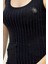 Crystal Şerit Taşlı Slim Fit Kolsuz T-Shirt Kalın Askılı Siyah Kadın Atlet 3