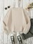 Sweatshirt Chance Moment Baskılı 3 Iplik Kalın Bej Sevgili Kombin 2