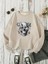 Sweatshirt Chance Moment Baskılı 3 Iplik Kalın Bej Sevgili Kombin 3