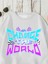 Sweatshirt Change The World Baskılı 3 Iplik Kalın Beyaz Sevgili Kombin 4