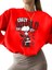 Sweatshirt Crazy World Baskılı 3 Iplik Kalın Kırmızı Sevgili Kombin 1