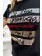 Büyük Beden Renkli Yazılı Crystal Taşlı Kısa Kol Bisiklet Yaka Şık Rahat Pamuk Siyah Kadın T-Shirt 2