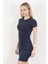 Kadın Bisiklet Yaka Slim Fit Kısa Elbise Lacivert - MS0000515 4