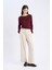 Regular Fit Bisiklet Yaka Basic Düz Bordo Triko Kazak D6281AX25SP 2