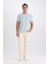 Slim Fit Dar Kesim Bisiklet Yaka Krinkıl Kısa Kollu Tişört D7225AX25SP 2