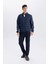 Slim Fit Dar Kesim Dik Yaka Lastikli ve Fermuarlı Su Geçirmez Mont D7532AX25SP 2