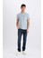 %100 Pamuk Slim Fit Dar Kesim Bisiklet Yaka Baskılı Kısa Kollu Tişört X3932AZ25SM 2