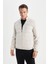 Slim Fit Dar Kesim Dik Yaka Lastikli ve Fermuarlı Su Geçirmez Mont D7532AX25SP 5