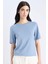 Regular Fit Basic Düz Bisiklet Yaka Kısa Kollu Triko Kazak E6810AX25SP 1