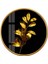 Gold Yapraklar Yuvarlak Cam Tablo 2