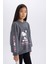 Kız Çocuk Snoopy Oversize Geniş Kalıp Kapüşonlu Sweatshirt D3110A824WN 1