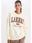 DeFacto Fit NBA Los Angeles Lakers Oversize Geniş Kalıp Bisiklet Yaka Kalın Sweatshirt A9550AX24AU 1