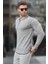 Gri Fermuarlı Erkek Triko Kazak 6824 2