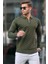 Haki Fermuarlı Erkek Triko Kazak 6824 2