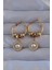 316L Çelik Gold Renk Zirkon ve Inci Taşlı Cartier Model Halka Küpe - TJ-BKP9149 1