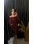 Christmas Marka Model Madonna Yaka Mini Payetli Elbise Bordo 4