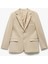Düğmeli Cepli Viskon Karışımlı Pike Kumaş Mono Yaka Slim Fit Blazer Ceket 1
