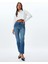 Düz Kısa Paça Kot Pantolon Standart Bel Düğmeli Cepli Pamuklu - Slim Straight Fit Jean 1