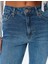 Düz Kısa Paça Kot Pantolon Standart Bel Düğmeli Cepli Pamuklu - Slim Straight Fit Jean 5