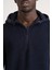 Regular Fit Kapşonlu Yan Fermuarlı Cepli Peluş Sweatshirt 5