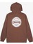 Classic Erkek Grafik Baskılı Kahverengi Hoodie 2