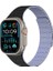 Watch 10 46MM Amazingthing Smoothie Sport Magnetik Tak Çıkar Silikon Strap Kayış Siyah-Mor 2