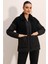5182 Peluş Detaylı Oversize Şişme Mont - Siyah 3